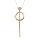 Collier en vermeil pendentif cercle oxydes blancs sertis et baguette pendante  -  42+3cm