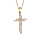 Collier en vermeil pendentif croix oxydes blancs sertis  - 42+3cm