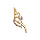 Broche en vermeil trois pierres blanches synthtiques