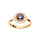 Bague en vermeil oxyde rond arc en ciel mystique contour oxydes blancs sertis