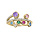 Bague en vermeil oxydes multicouleur et rail oxydes blancs