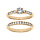 Bague en vermeil grand taille double anneau rail pierres blanches avec 1 solitaire blanc