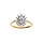 Bague en vermeil avec pierre centrale blanche (11 mm x 9 mm) et contour de pierres blanches
