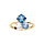 Bague en vermeil 3 oxydes bleus et blanc sertis