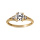 Bague en vermeil solitaire avec triangle d'oxydes blanc serti 4 griffes