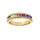 Bague en vermeil demi rail empierrs multi couleurs et oxydes blancs sertis