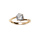 Bague en vermeil solitaire en oxyde serti 6 griffes sur monture tournante