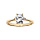 Bague en vermeil grand taille solitaire 6 griffes