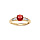 Bague en vermeil grand diamtre oxyde rouge serti 4 griffes et sertissage d'oxydes blancs sur 1/2 anneau