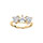 Bague en vermeil avec trois coeurs d'oxydes blancs sertis
