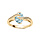 Bague en vermeil avec oxyde bleu ciel et volute d'oxydes blancs