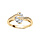 Bague en vermeil avec oxyde blanc et volute d'oxydes blancs