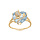 Bague en vermeil coeur avec oxyde ciel avec volute