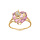 Bague en vermeil coeur avec oxyde rose avec volute