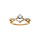 Bague dcale en vermeil solitaire oxyde blanc serti 5mm avec pointe d'oxydes blancs
