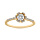 Bague en vermeil motif fleur avec oxydes blancs sertis