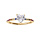 Bague en vermeil demi rail d'oxydes multi couleur et oxyde blanc  forme co eur serti