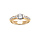 Bague en vermeil pierre blanche centrale et rail de pierres