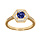 Bague en vermeil avec oxyde bleu et contour d'oxydes blancs