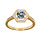Bague en vermeil avec oxyde bleu ciel et contour d'oxydes blancs