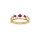 Bague en vermeil deux rangs oxydes fushia et blancs sertis