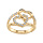 Bague en argent double coeur d'oxydes blancs