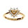 Bague en vermeil coeur avec etoile du nord et contour d'oxydes blancs sertis