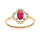 Bague en vermeil forme fleur Rubis vritable et Topazes blanches