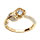 Bague en vermeil forme fleur 8.2mm avec oxydes blancs sertis