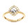 Bague en vermeil avec carr oxyde blanc serti contour dentel