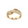 Bague en vermeil dissoci sur le dessus, une 1/2 branche avec double range de pierres blanches