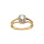 Bague double en vermeil avec oxydes blanc central entour d'oxydes blancs