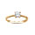 Alliance en vermeil avec solitaire serti 4 griffes