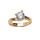 Bague solitaire en vermeil oxyde blanc serti