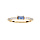 Bague en vermeil demi rail oxydes blancs et un oxyde bleu central