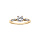 Bague en vermeil avec oxyde blanc serti 4 griffes et sertissage d'oxydes blancs sur le dessus de l'anneau