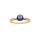 Bague en vermeil grand diamtre un oxyde bleu serti 4 griffes et sertissage d'oxydes blancs sur 1/2 anneau