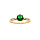 Bague en vermeil grand diamtre un oxyde vert serti 4 griffes et sertissage d'oxydes blancs sur 1/2 anneau