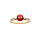 Bague en vermeil grand diamètre un oxyde rouge serti 4 griffes et sertissage d'oxydes blancs sur 1/2 anneau