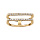 Bague en vermeil double anneau avec deux rails horizontaux d'oxydes blancs sertis