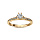 Bague en vermeil avec oxyde blanc serti 6 griffes et sertissage d'oxydes blancs sur le dessus de l'anneau