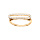 Bague en vermeil de forme rectangulaire ovalise avec oxydes blancs sertis