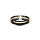 Bague en cramique noire 1 rail central d'oxydes blancs sertis et 1 oxyde carre blanc serti