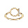 Bague en vermeil avec cercle et barrette orne d'oxydes blancs sertis