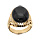 Bague en vermeil mixte cabochon agate noire