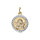 Pendentif en vermeil rond 15mm Ange avec contour d'oxydes blancs sertis