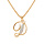 Collier en vermeil pendentif initiale D oxydes blancs sertis  - 42+3cm