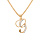 Collier en vermeil pendentif initiale G oxydes blancs sertis  - 42+3cm