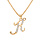 Collier en vermeil pendentif initiale K oxydes blancs sertis  - 42+3cm