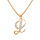 Collier en vermeil pendentif initiale l oxydes blancs sertis  - 42+3cm